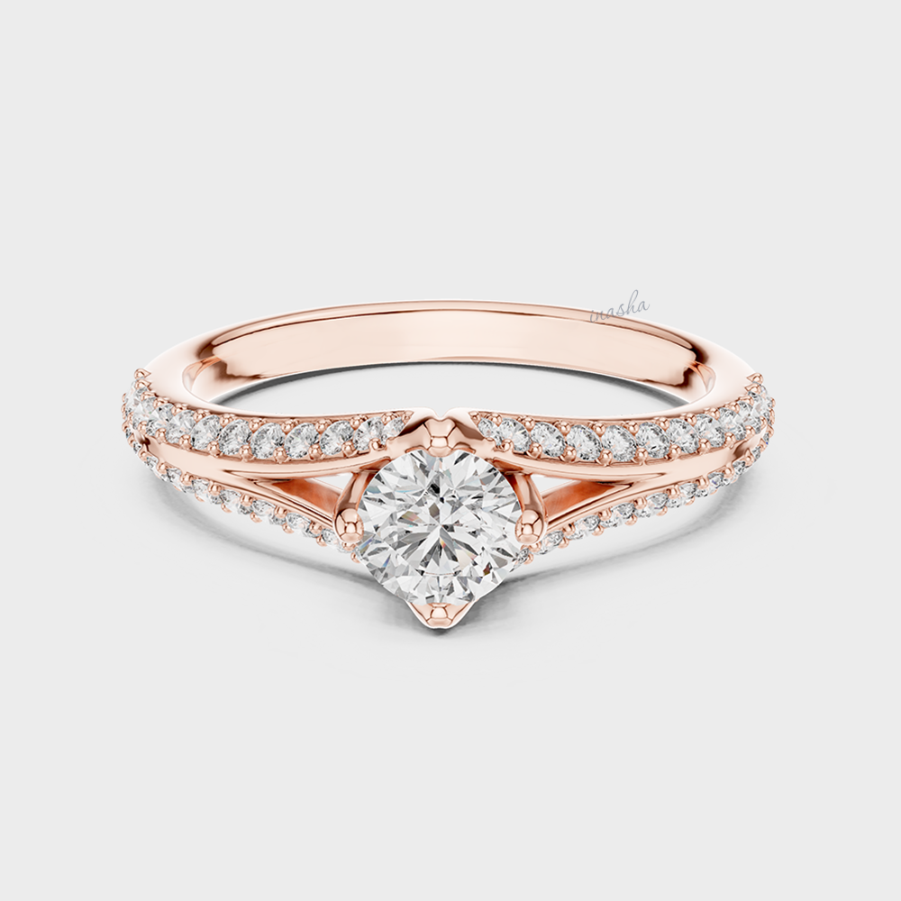 round cut lab grown diamond ring gold